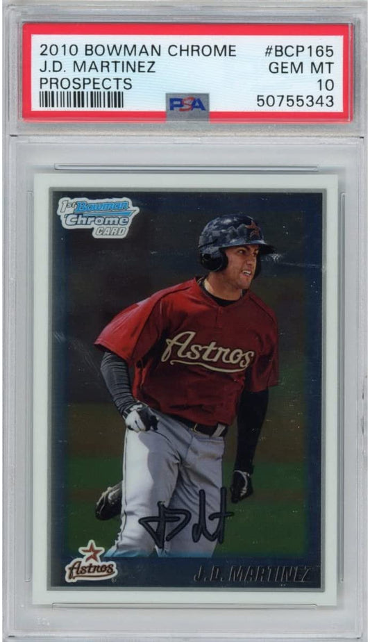 Graded 2010 Bowman Chrome Prospects JD J.D. Martinez #BCP165 Rookie RC Baseball Card PSA 10 Gem Mint