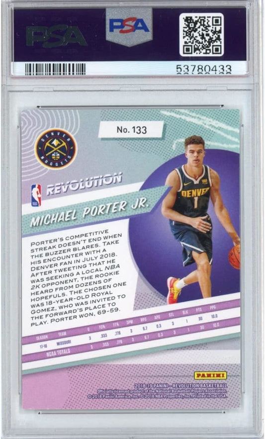 Graded 2018-19 Panini Revolution Michael Porter Jr. #133 Rookie RC Basketball Card PSA 10 Gem Mint