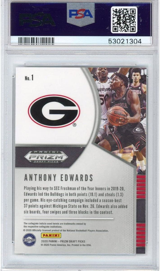 Graded 2020-21 Panini Prizm DP Draft Picks Anthony Edwards #1 Rookie RC Basketball Card PSA 10 Gem Mint
