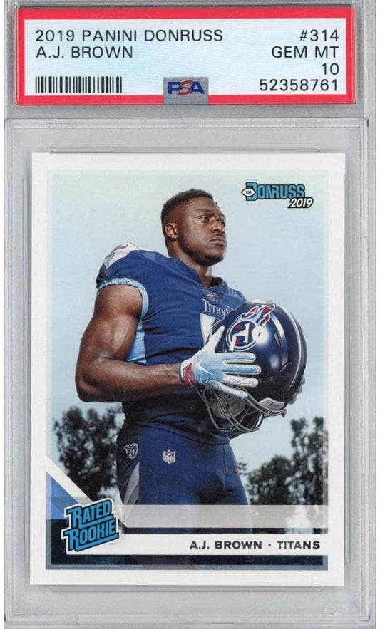 Graded 2019 Panini Donruss AJ Brown #314 Rookie RC Football Card PSA 10 Gem Mint