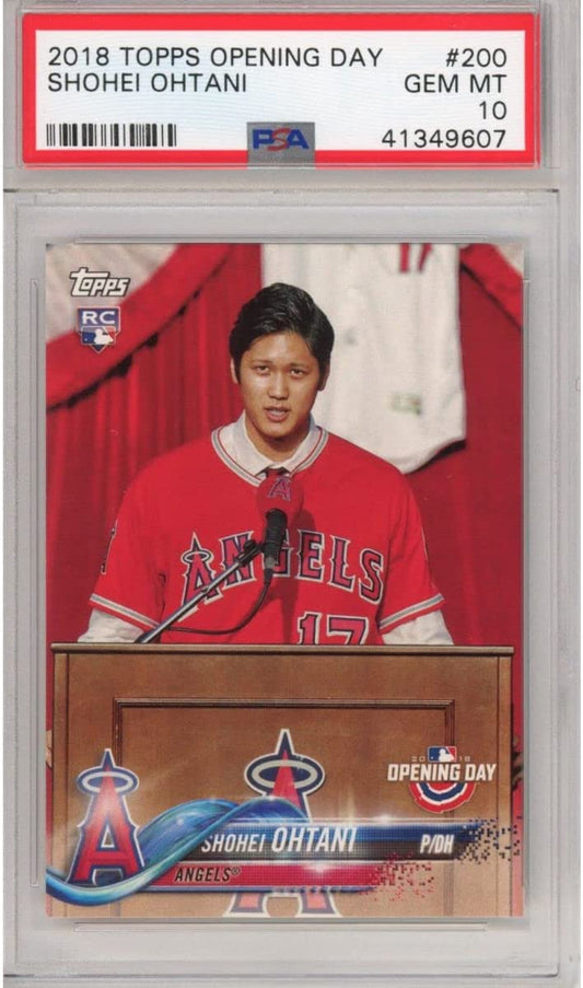 Graded 2018 Topps Opening Day Shohei Ohtani #200 Rookie RC Baseball Card PSA 10 Gem Mint