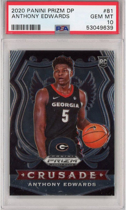 Graded 2020-21 Panini Prizm DP Draft Picks Anthony Edwards #81 Rookie RC Basketball Card PSA 10 Gem Mint