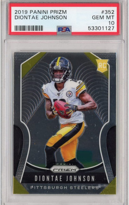 Graded 2019 Panini Prizm Diontae Johnson #352 Rookie RC Football Card PSA 10 Gem Mint