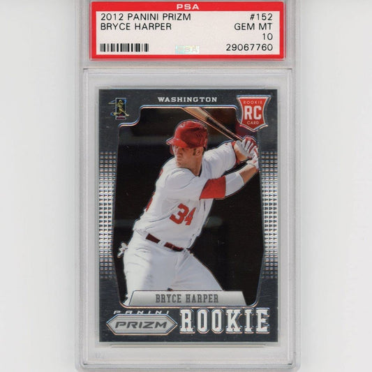 Graded 2012 Panini Prizm Bryce Harper #152 Rookie RC Baseball Card PSA 10 Gem Mint