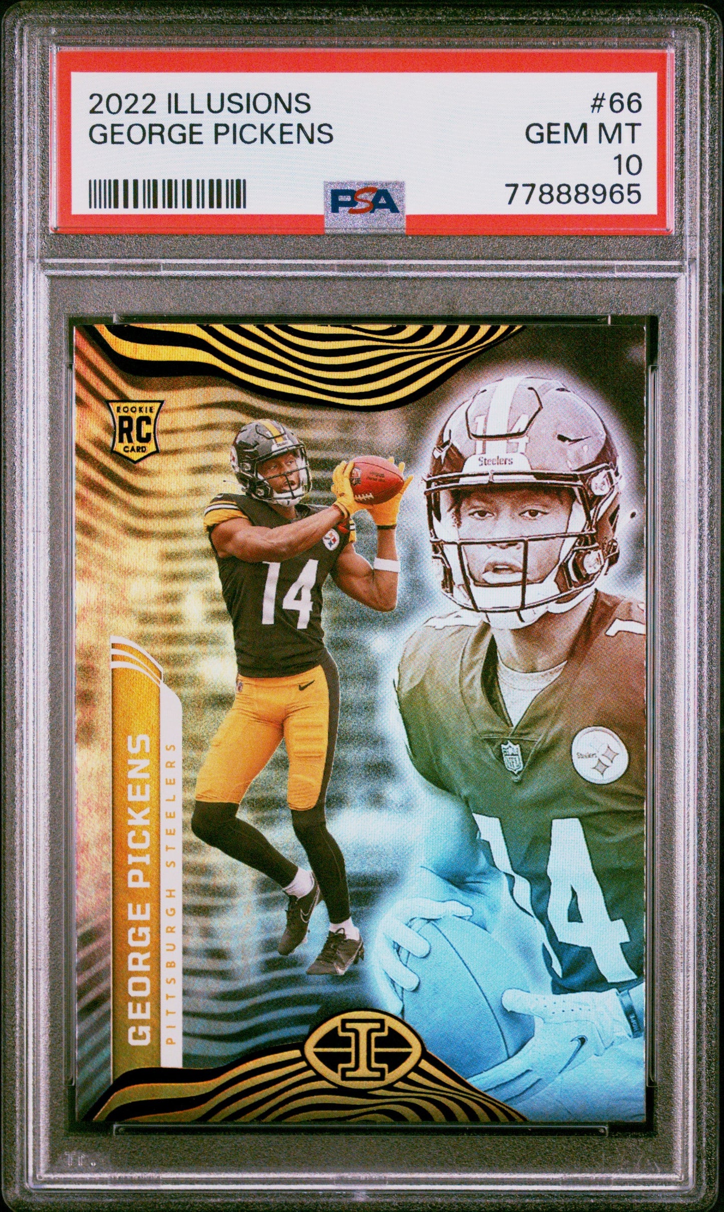 Graded 2022 Panini Illusions George Pickens #66 Rookie RC Football Card PSA 10 Gem Mint