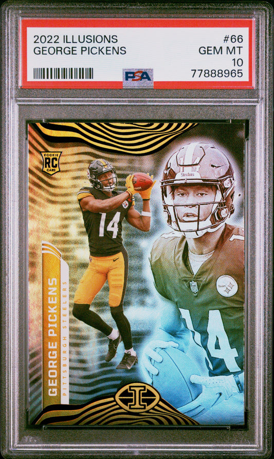 Graded 2022 Panini Illusions George Pickens #66 Rookie RC Football Card PSA 10 Gem Mint