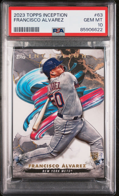 Graded 2023 Topps Inception Francisco Alvarez #63 Rookie RC Baseball Card PSA 10 Gem Mint