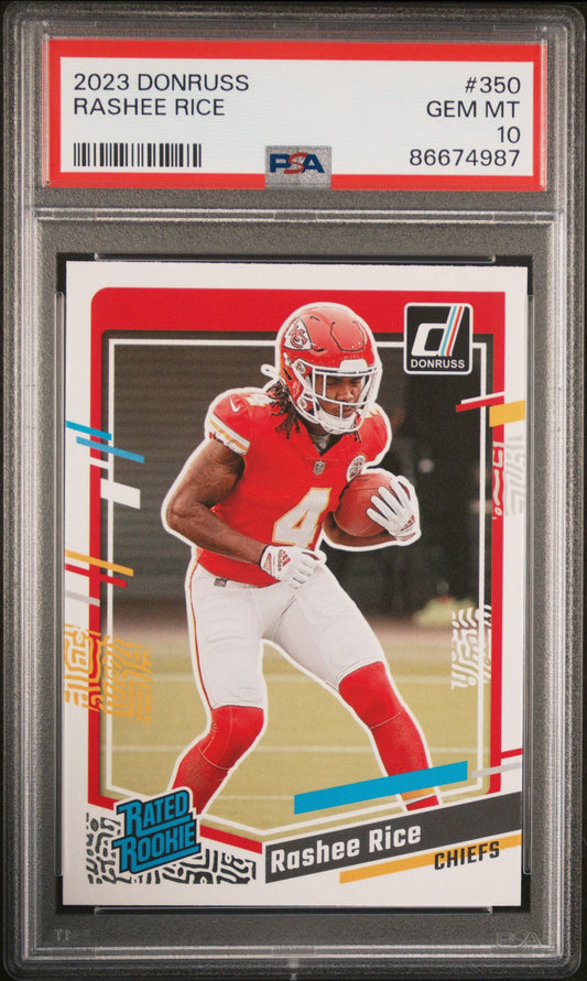 Graded 2023 Panini Donruss Rashee Rice #350 Rookie RC Football Card PSA 10 Gem Mint