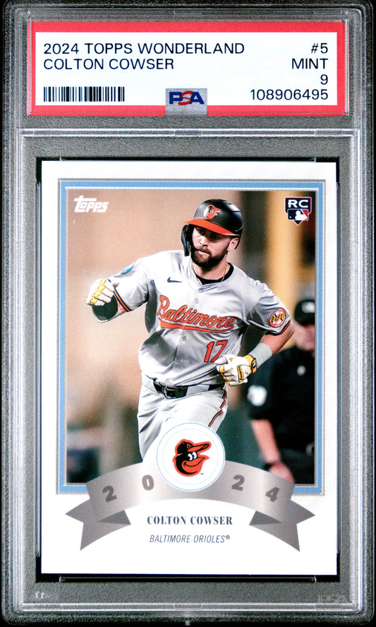 Graded 2024 Topps Wonderland Colton Cowser #5 Rookie RC Baseball Card PSA 9 Mint