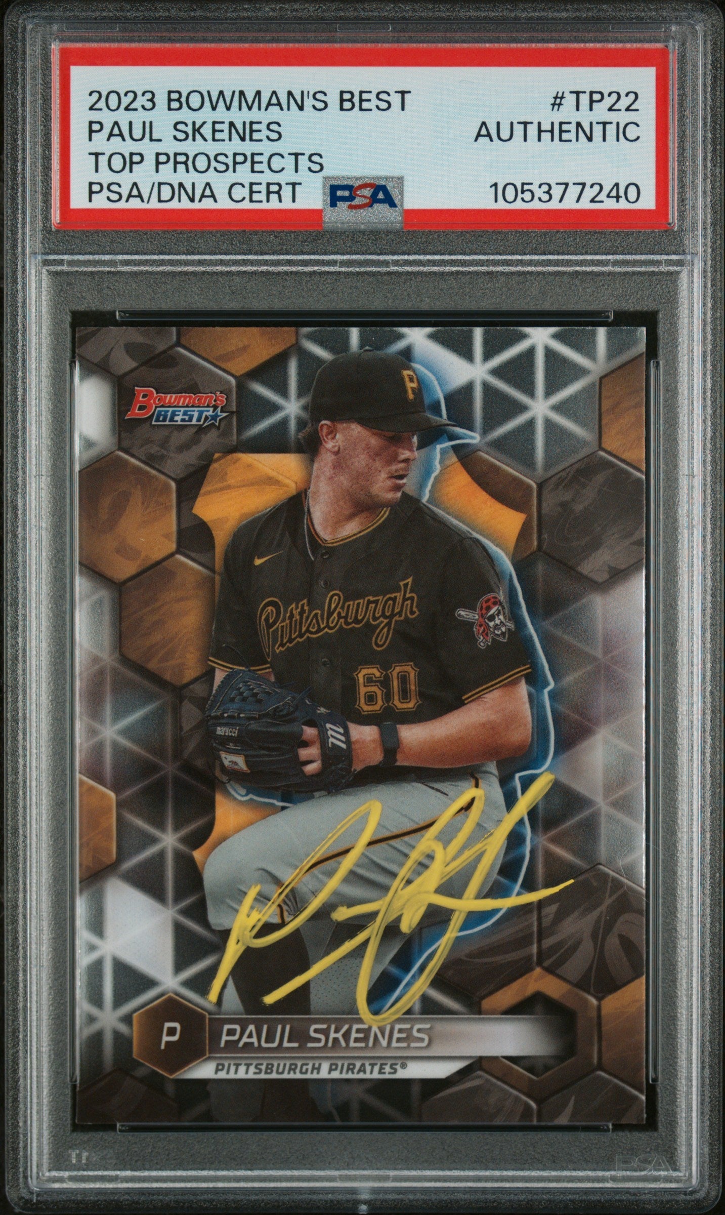 Graded 2023 Topps Bowmans Best Paul Skenes #TP22 Rookie RC Baseball Card PSA Authentic Auto