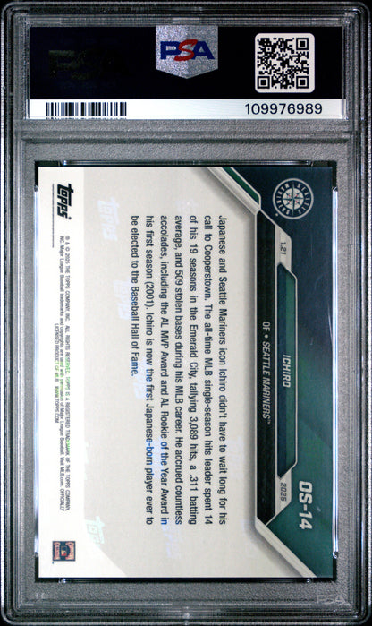 Graded 2024 Topps Now Ichiro #OS14 Offseason Baseball Card PSA 10 Gem Mint