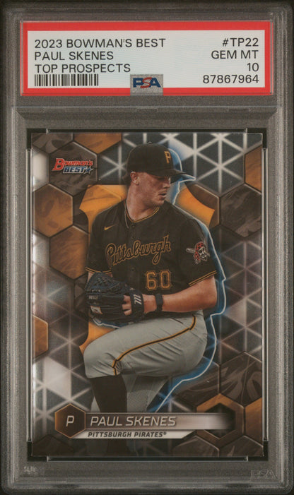 Graded 2023 Topps Bowmans Best Paul Skenes #TP22 Rookie RC Baseball Card PSA 10 Gem Mint