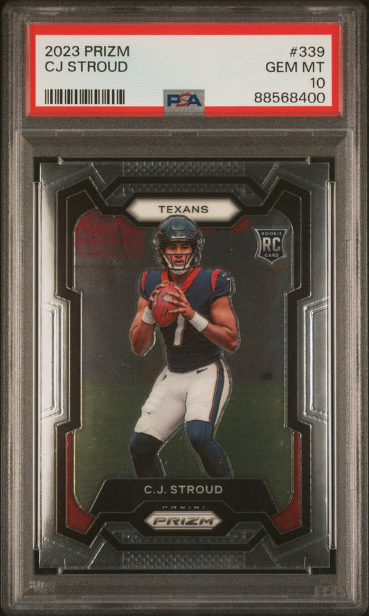 Graded 2023 Panini Prizm CJ Stroud #339 Rookie RC Football Card PSA 10 Gem Mint