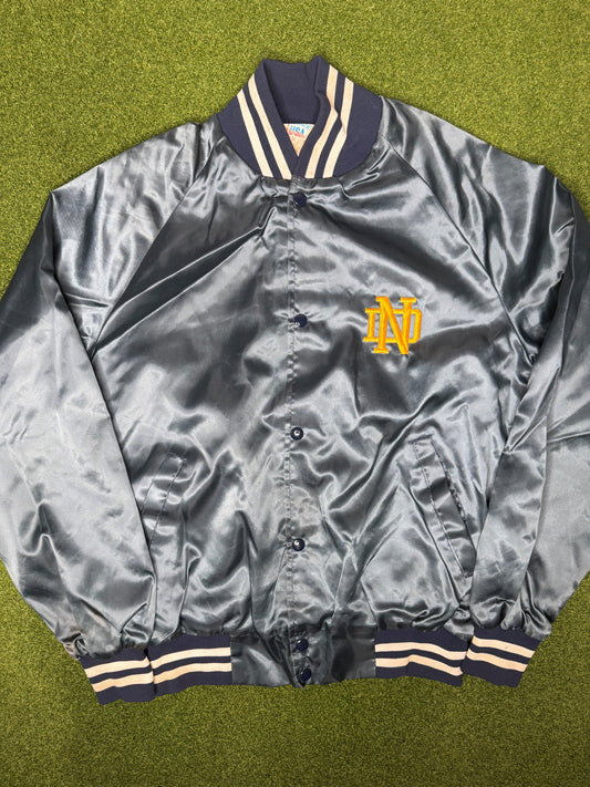 70s Notre Dame Fighting Irish - Vintage College Bomber Jacket (Medium)