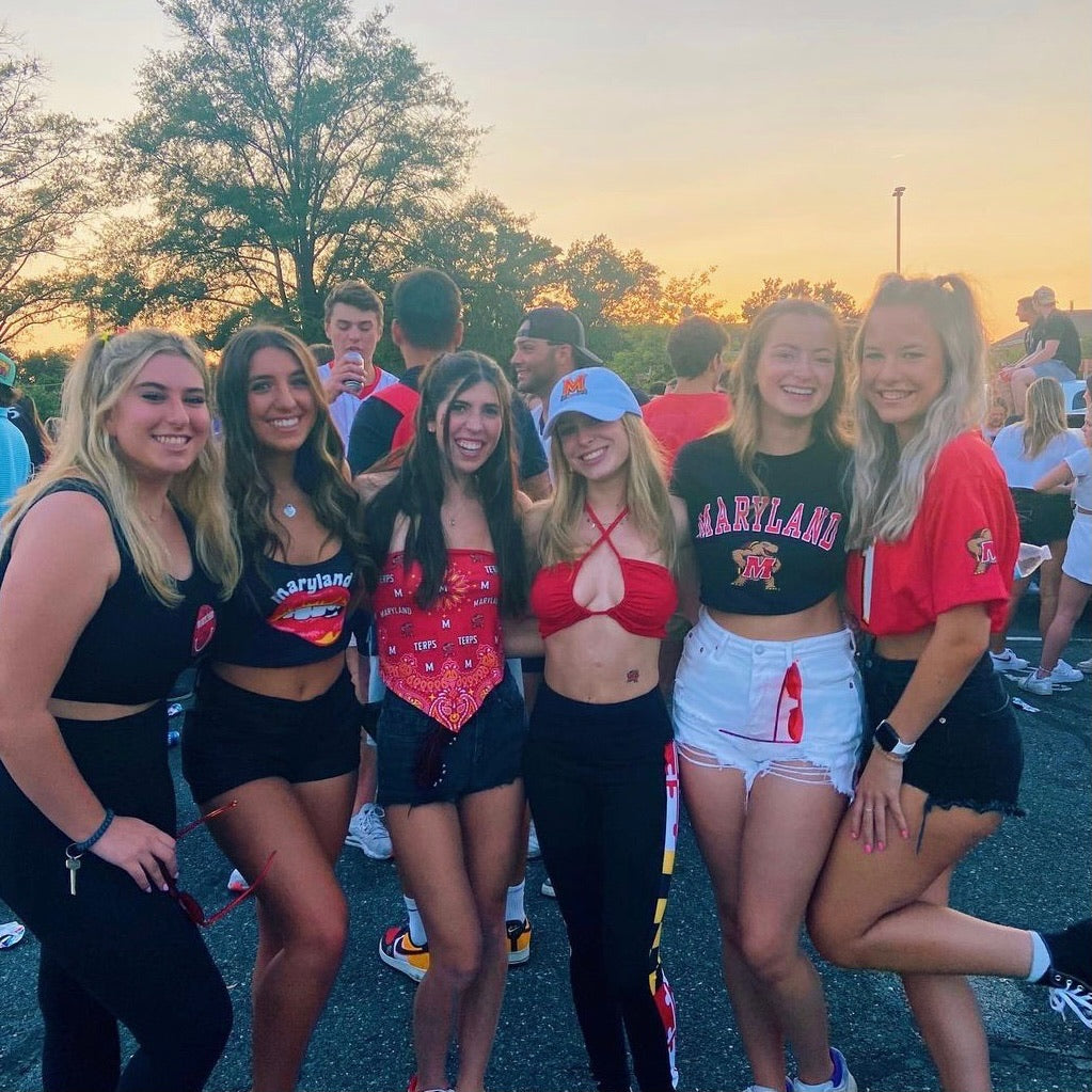 Maryland Terps Lips Black Spaghetti Tank