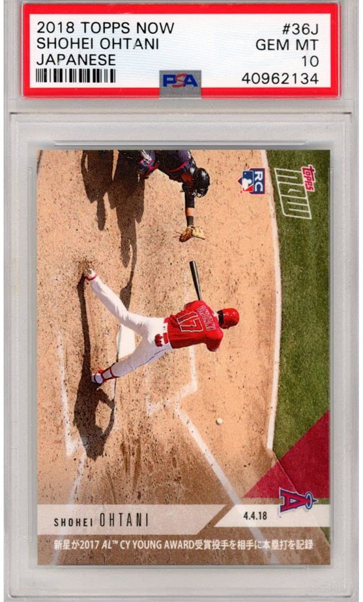 Graded 2018 Topps Now Japanese Shohei Ohtani #36J Rookie RC Baseball Card PSA 10 Gem Mint