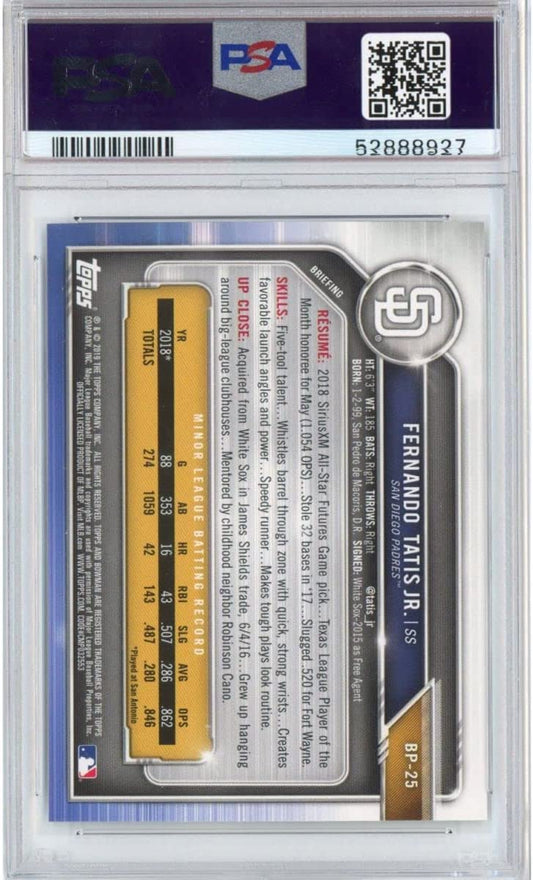 Graded 2019 Bowman Paper Products Fernando Tatis Jr. #BP25 Rookie RC Baseball Card PSA 10 Gem Mint