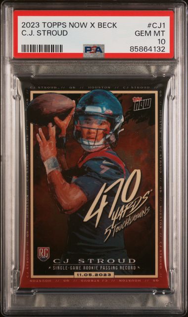 Graded 2023 Topps Now X Beck CJ Stroud #CJ1 Rookie RC Football Card PSA 10 Gem Mint