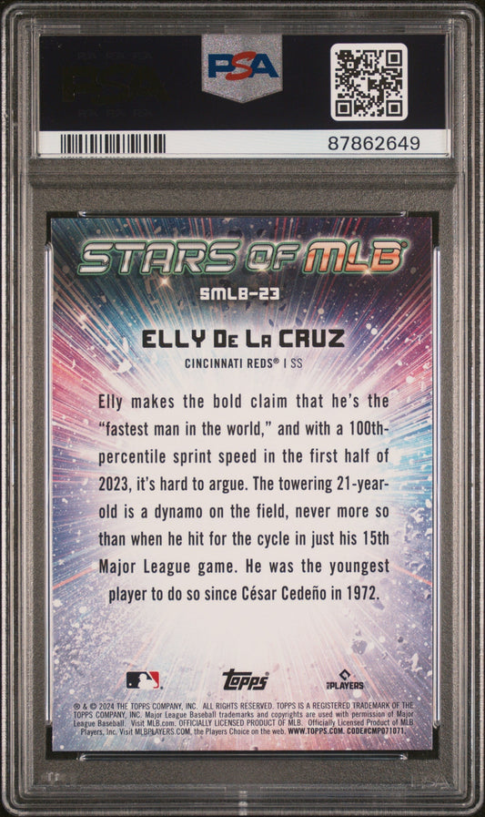 Graded 2024 Topps Elly De La Cruz #SMLB23 Stars of MLB Rookie RC Baseball Card PSA 10 Gem Mint