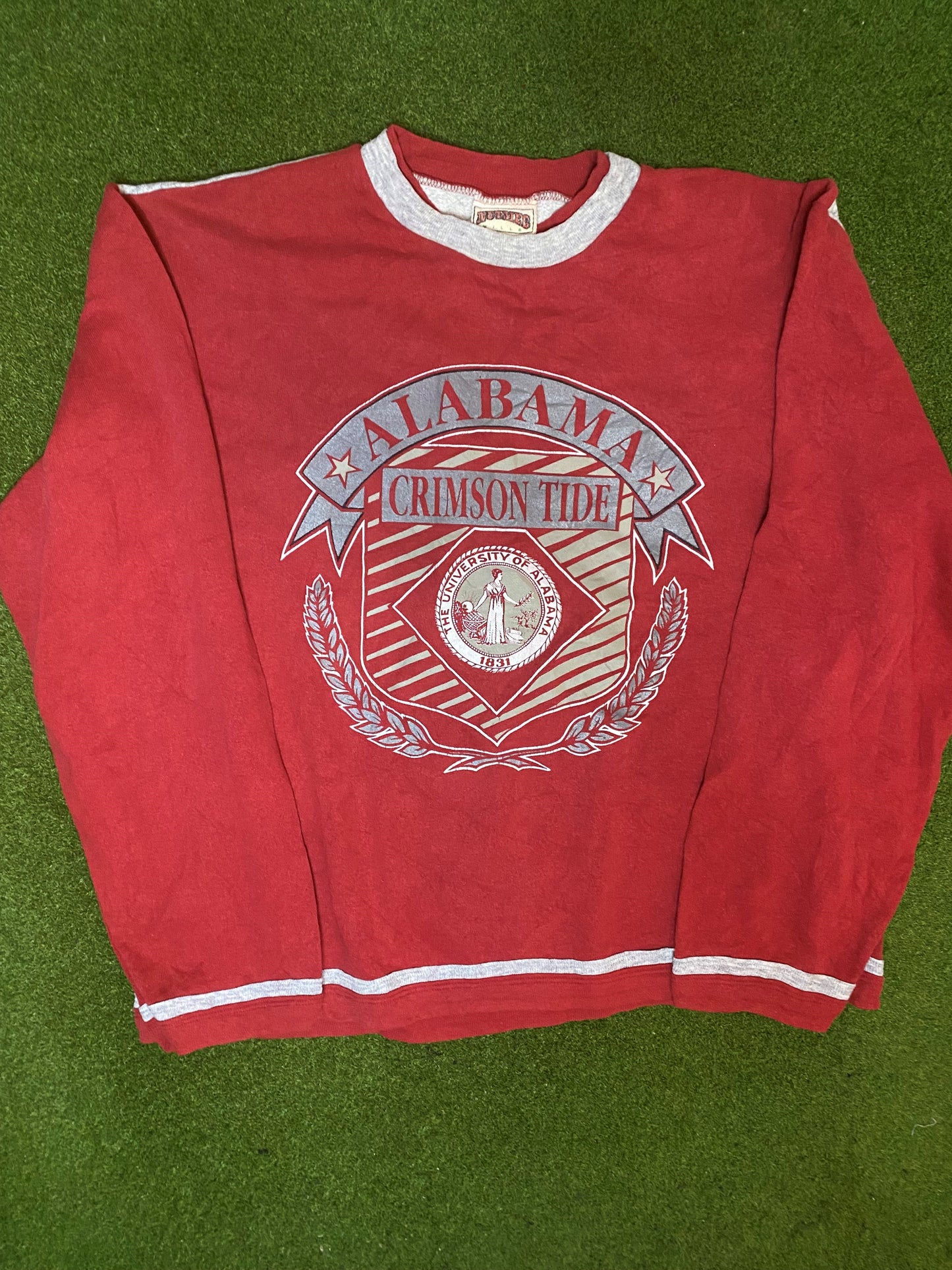 80s Alabama Crimson Tide - Vintage University Crewneck Sweatshirt (Large)