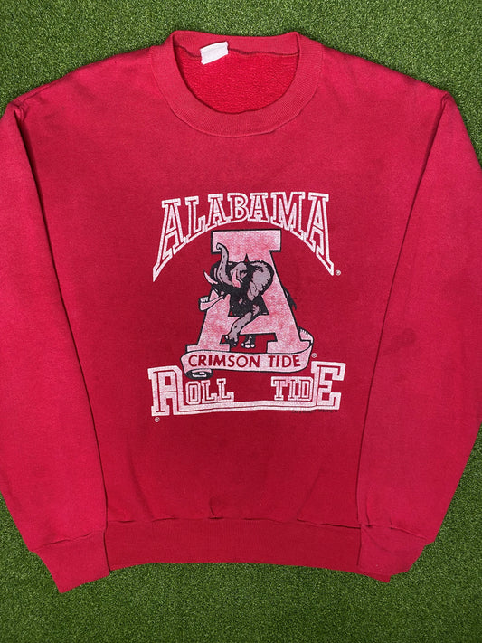 80s Alabama Crimson Tide - Vintage College Sweatshirt (Large)