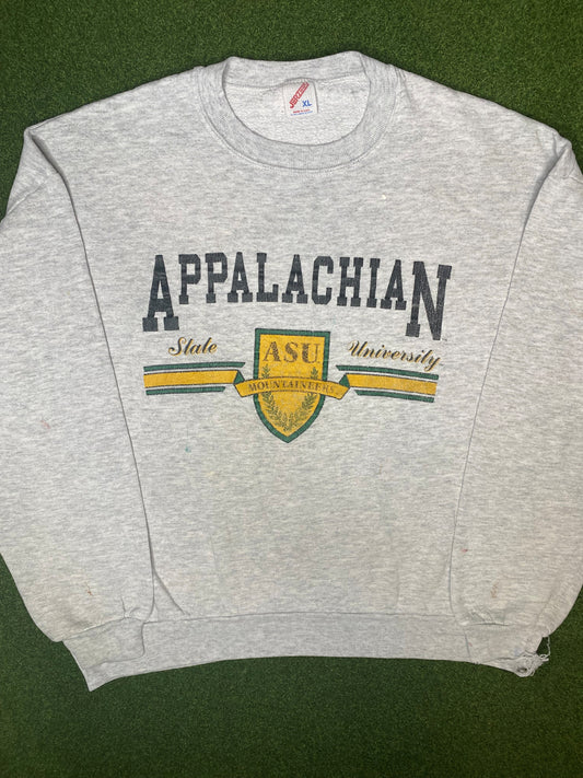 80s App State Mountaineers - Vintage College Sweatshirt (XL)