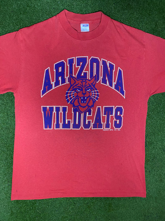 80s Arizona Wildcats - Vintage College T-Shirt (Large)