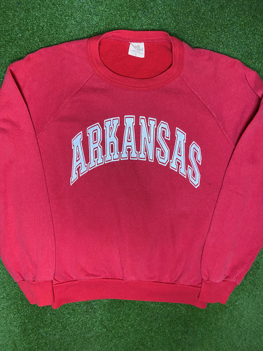 80s Arkansas Razorbacks - Vintage College Sweatshirt (Medium) Gametime Vintage