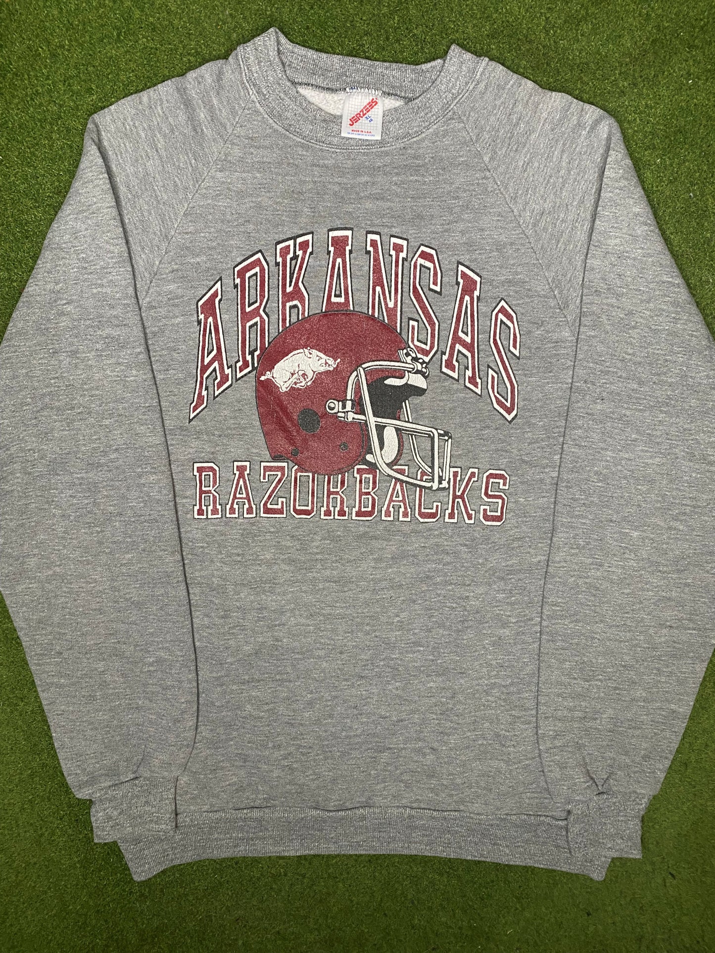 80s Arkansas Razorbacks - Vintage College Sweatshirt (XL)