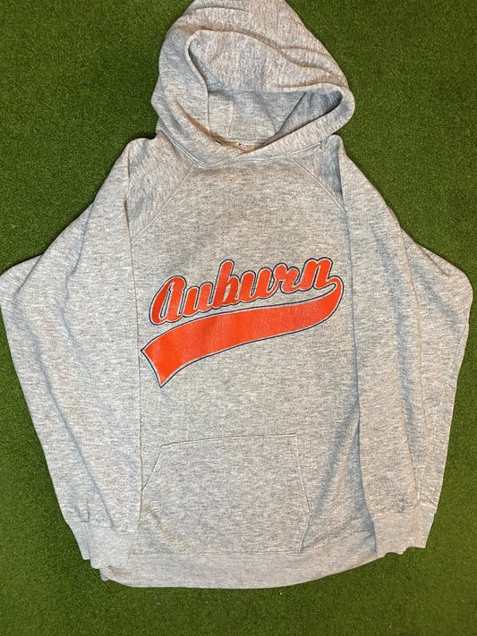 80s Auburn Tigers - Champion Brand - Vintage College Hoodie (XL) 