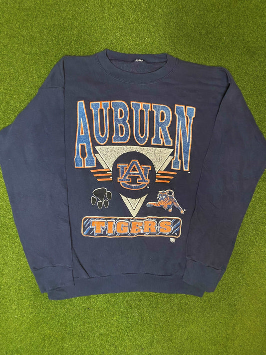 80s Auburn Tigers - Vintage College Crewneck Sweatshirt (Medium) Gametime Vintage