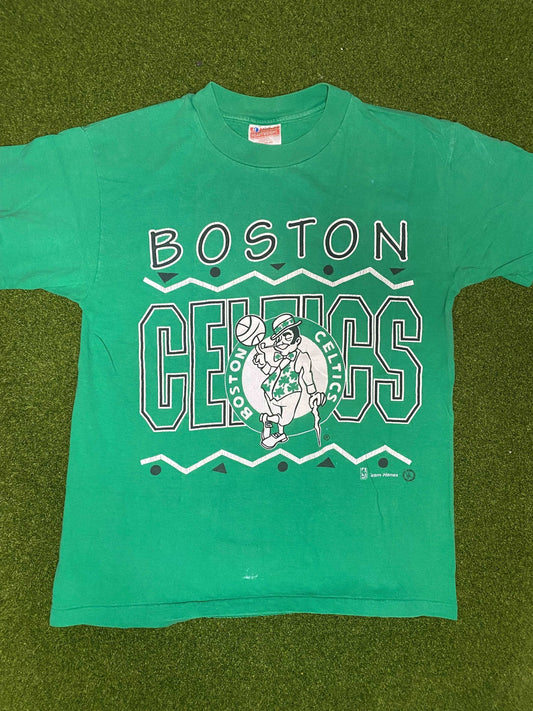 80s Boston Celtics - Big Logo - Vintage NBA Tee Shirt (Medium) Gametime Vintage