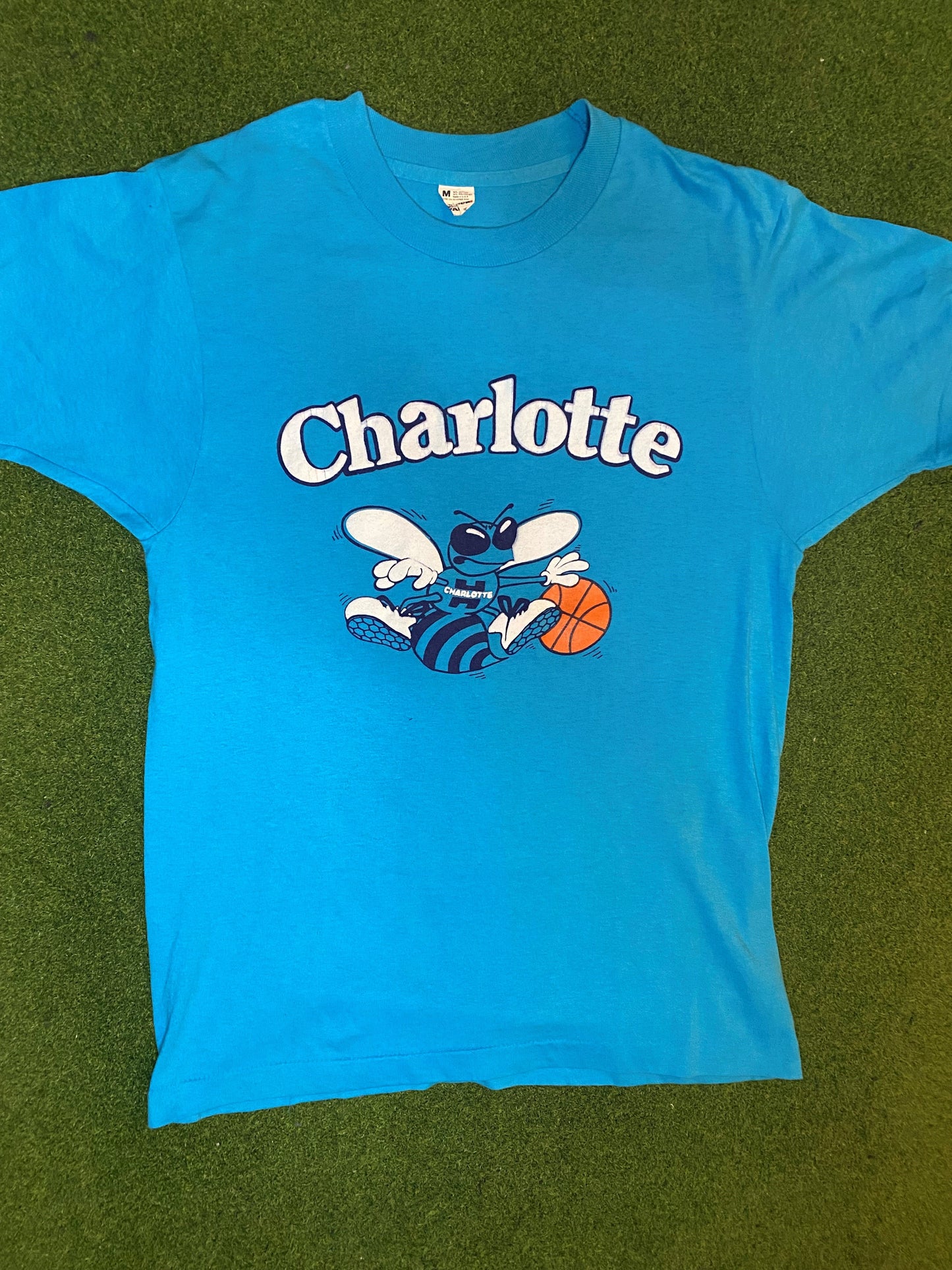 80s Charlotte Hornets - Vintage NBA T-Shirt (Medium)