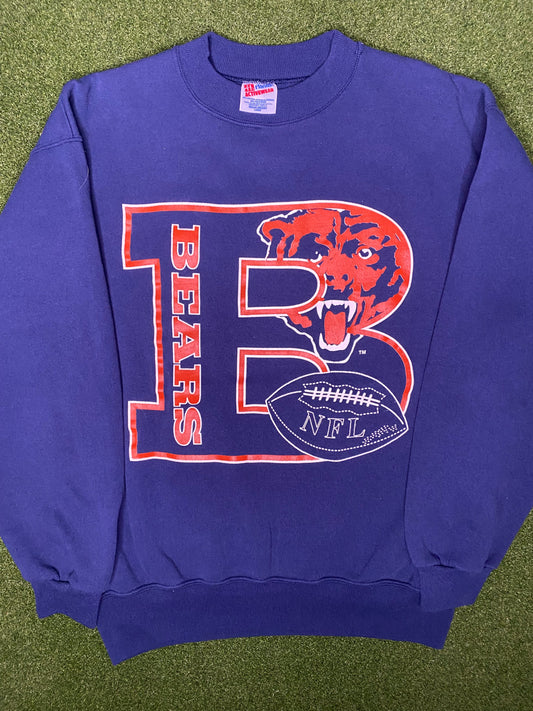 80s Chicago Bears - Vintage NFL Crewneck Sweatshirt (Large)