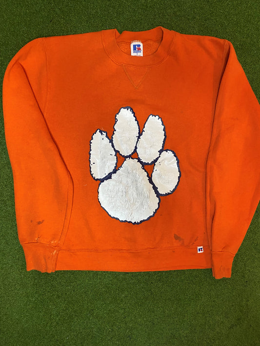 80s Clemson Tigers - Vintage College Crewneck Sweatshirt (Small)