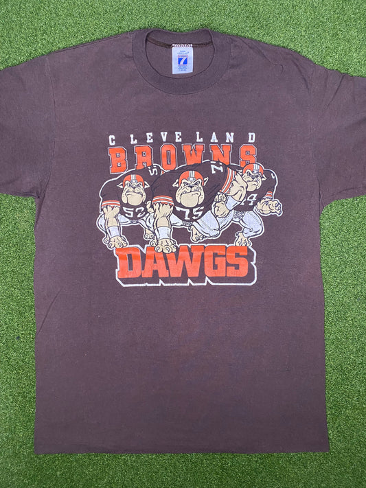 80s Cleveland Browns - Vintage NFL T Shirt (Large)