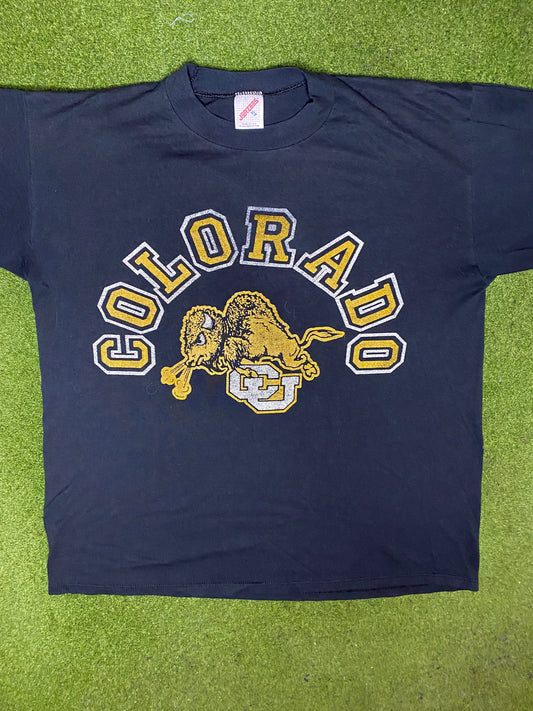 80s Colorado Buffaloes - Vintage College Tee (XL) Gametime Vintage