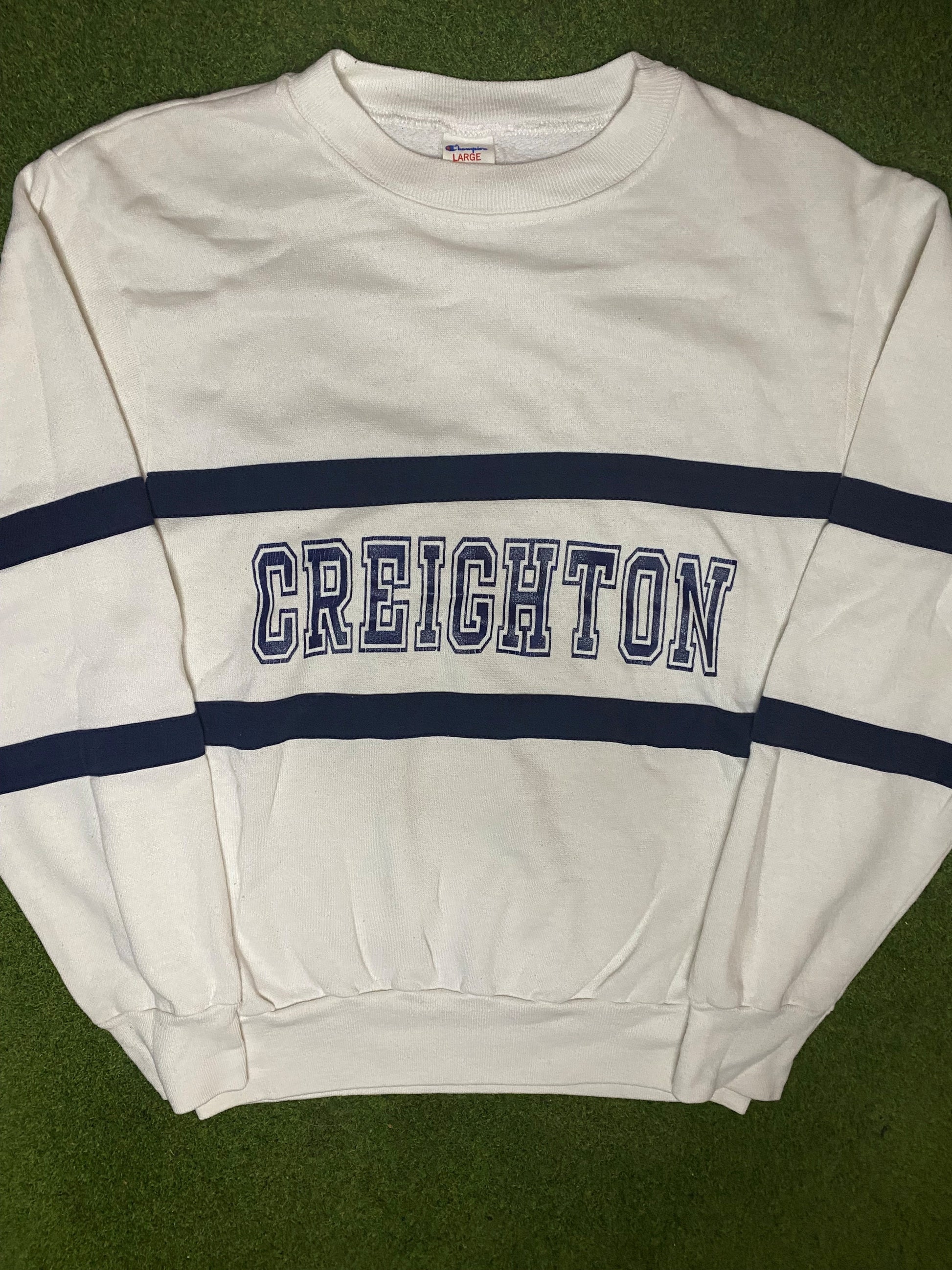 80s Creighton Blue Jays - Vintage College Sweatshirt (Large)