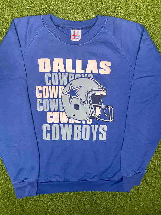 80s Dallas Cowboys - Vintage NFL Crewneck Sweatshirt (Large)