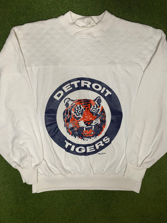 80s Detroit Tigers - Vintage MLB Sweatshirt (Large) 