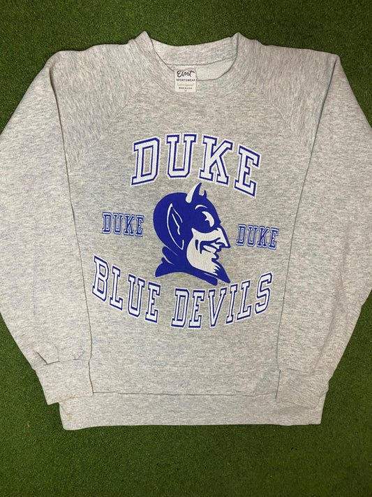 80s Duke Blue Devils - Vintage College Sweatshirt (Medium)