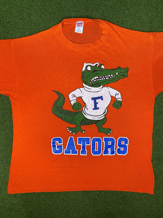 80s Florida Gators - Big Logo - Vintage College T Shirt (XL)