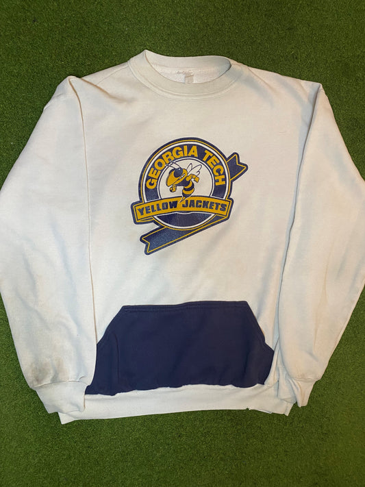 80s Georgia Tech Yellow Jackets - Vintage College Sweatshirt (XL) - Gametime Vintage