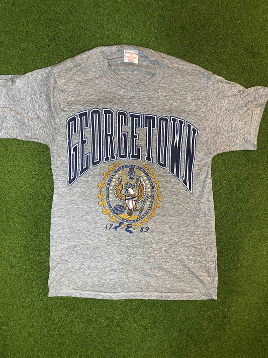 80s Georgetown Hoyas - Vintage University Tee Shirt (XL)