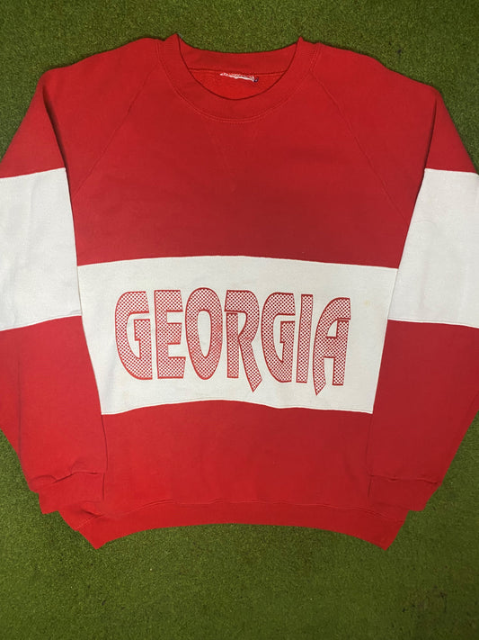 80s Georgia Bulldogs - Vintage College Sweatshirt (Large) Gametime Vintage