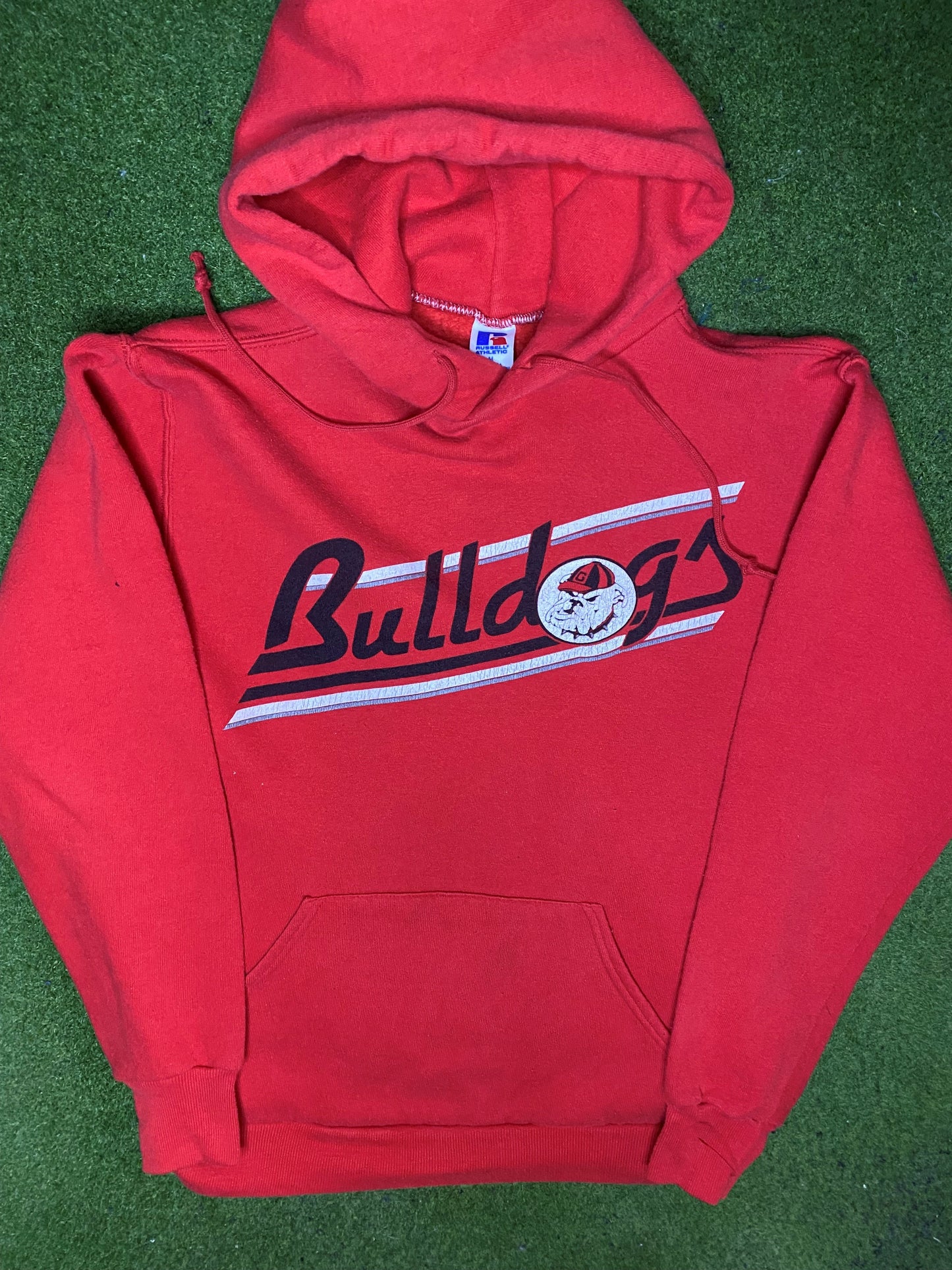 80s Georgia Bulldogs - Vintage College Hoodie (Medium) - Gametime Vintage