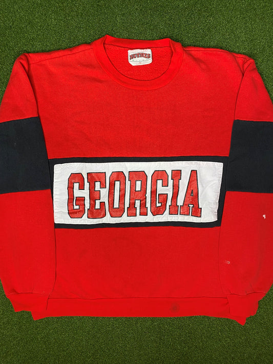 80s Georgia Bulldogs - Vintage College Sweatshirt (Large)