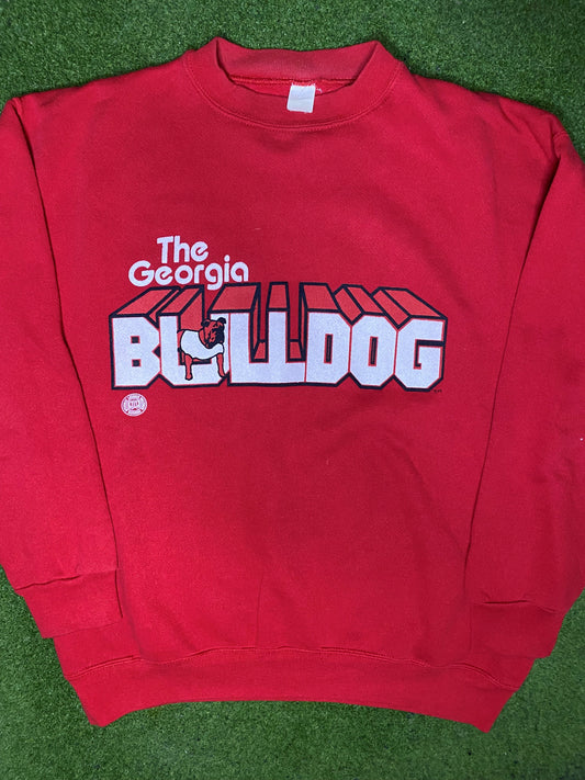 80s Georgia Bulldogs - Vintage College Sweatshirt (Large) - Gametime Vintage