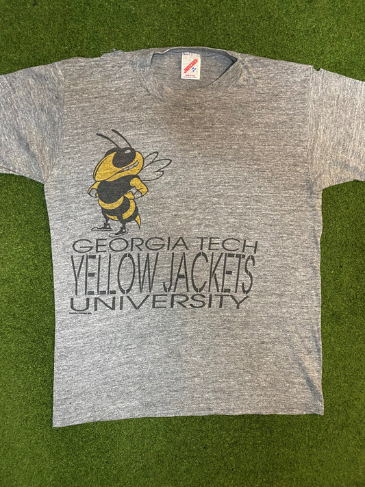 80s Georgia Tech Yellow Jackets - Vintage University T-Shirt (Medium)