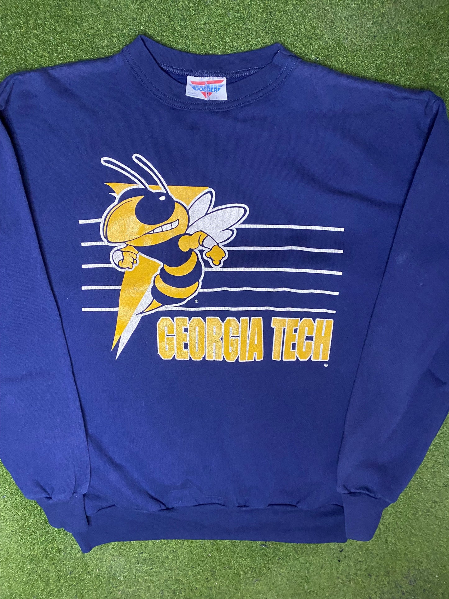 80s Georgia Tech Yellow Jackets - Vintage College Sweatshirt (Large) - Gametime Vintage